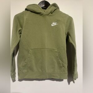 Nike Olive Pullover Hoodie with White Swoosh
